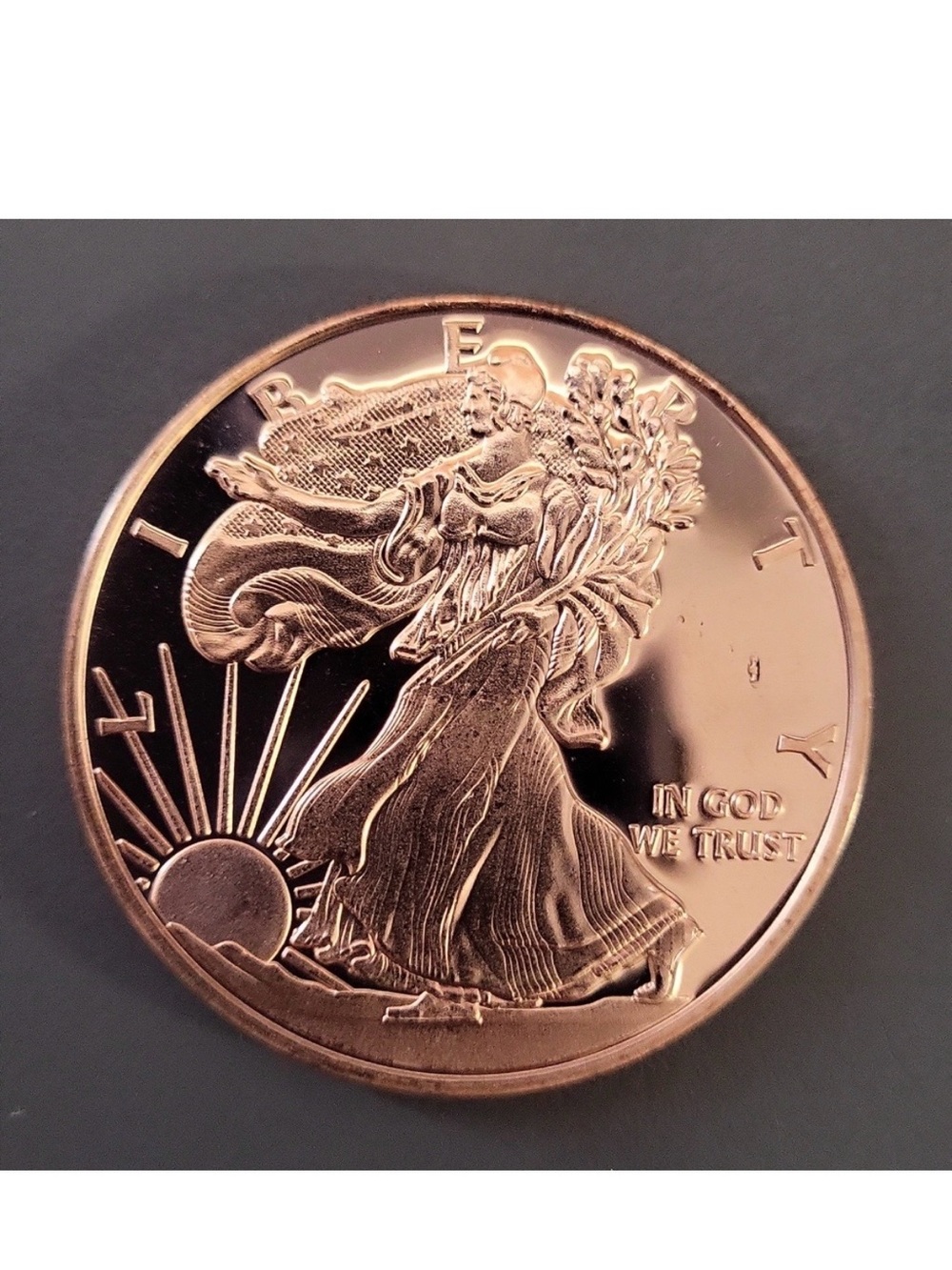 Walking, liberty, copper Eagle Walking Coin Pendant